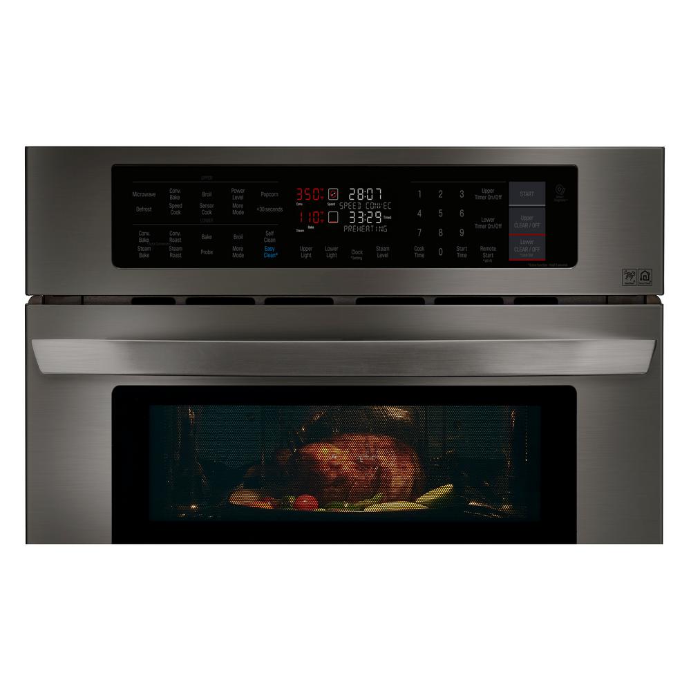 Lg Electronics 30 In Electric Convection And Easyclean Wall Oven With Built Microwave Black Stainless Steel
