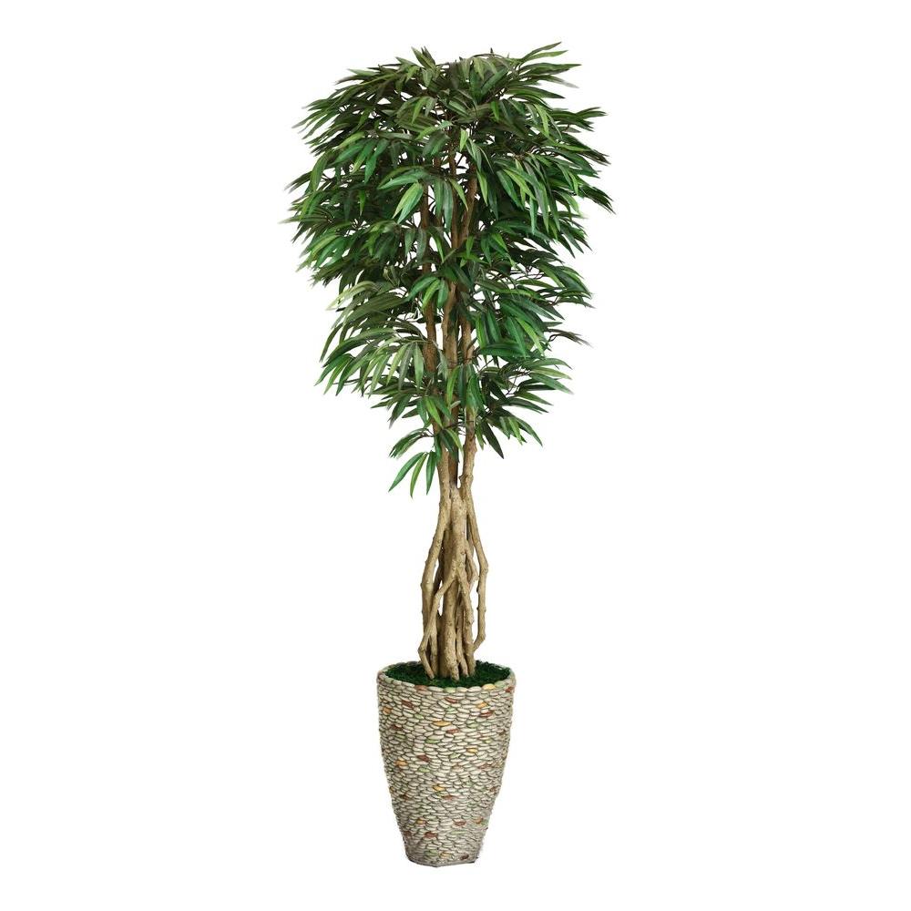 UPC 827250809838 product image for Laura Ashley 92 in. Tall Willow Ficus with Multiple Trunks in 16 in. Fiberstone  | upcitemdb.com