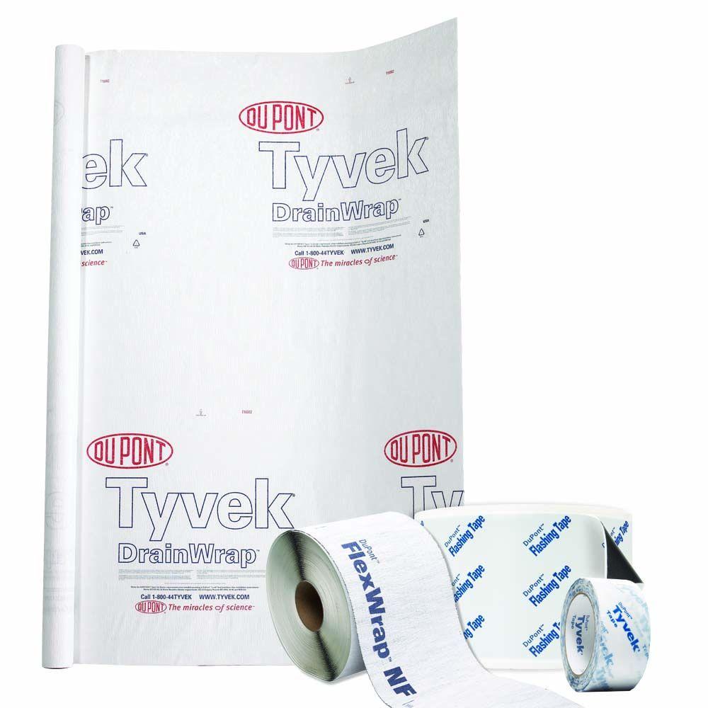 DuPont 9 ft. x 125 ft. DuPont Tyvek DrainWrap with Tyvek Flashing Tape