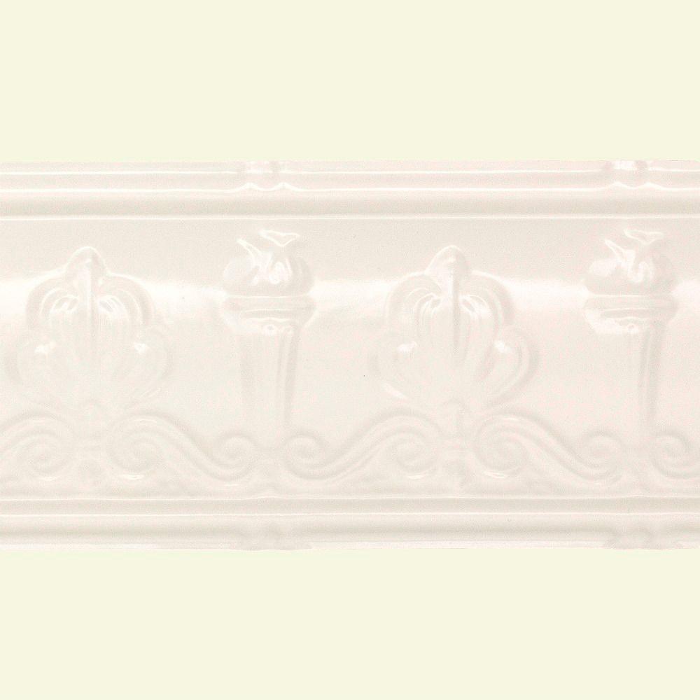 Great Lakes Tin Superior Antique White 6 In Crown Molding Sample