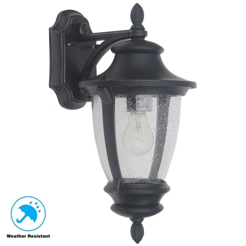 Home  Decorators  Collection  Wilkerson 1 Light  Black Outdoor  