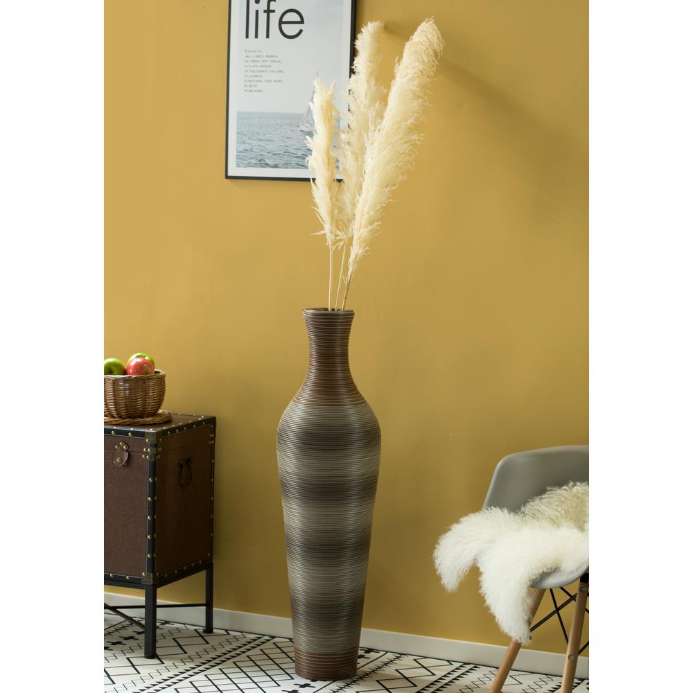 Uniquewise Brown 39 In Tall Standing Artificial Rattan Floor Vase For Home Decor Qi003824 The Home Depot