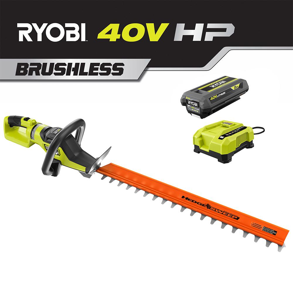 RYOBI 26 in. HP 40V Brushless LithiumIon Cordless Battery Hedge