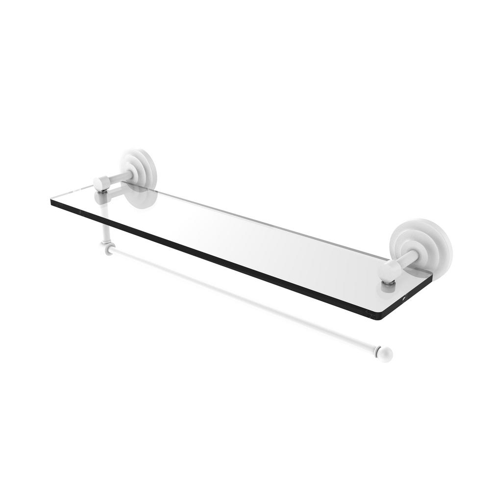 Allied Br Prestige Que New Collection 22 In Paper Towel Holder With Gl Shelf Matte White Allied Br Prestige Que New Collection 22 In Paper Towel Holder With Gl Shelf Matte White