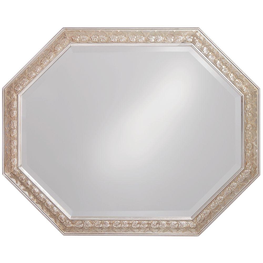 33 In X 42 Antique Silver Leaf Octagonal Framed Mirror 4021 Antique Silver Leaf Octagonal Framed Mirror