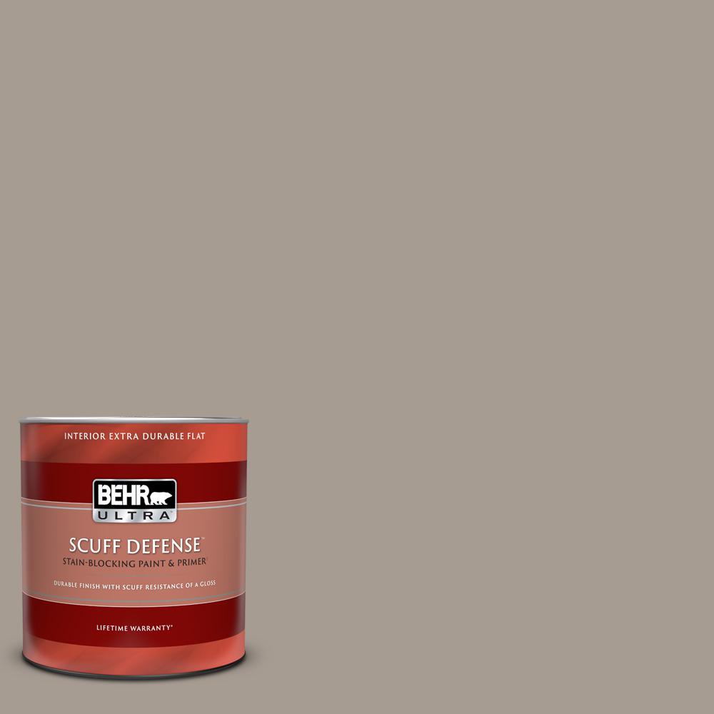 BEHR ULTRA 1 qt. #N200-4 Rustic Taupe Extra Durable Flat Interior Paint ...