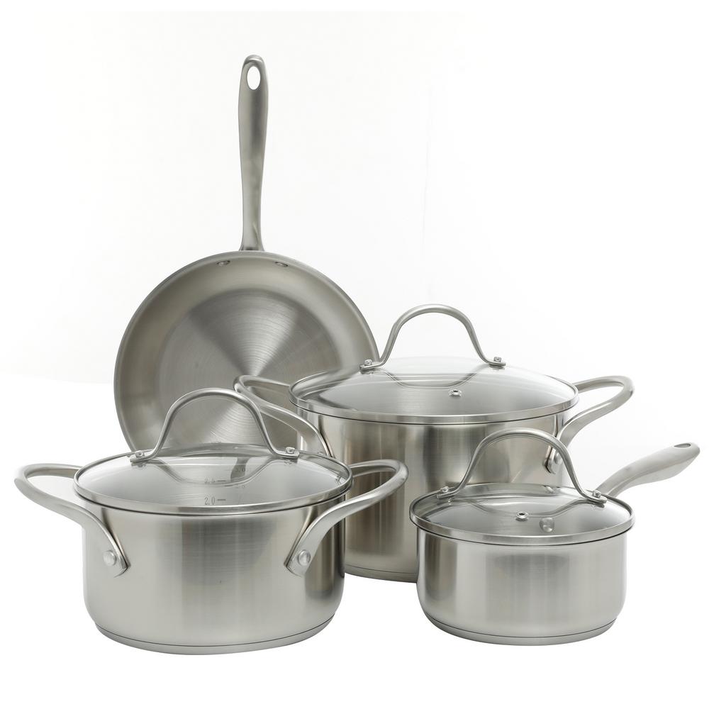 Oster Cuisine Gainsford 7-Piece Stainless Steel Cookware Set with Lids-985100185M - The Home Depot