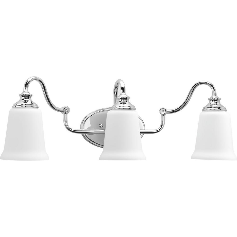 Progress Lighting Glance Collection 3Light Polished Chrome Bathroom