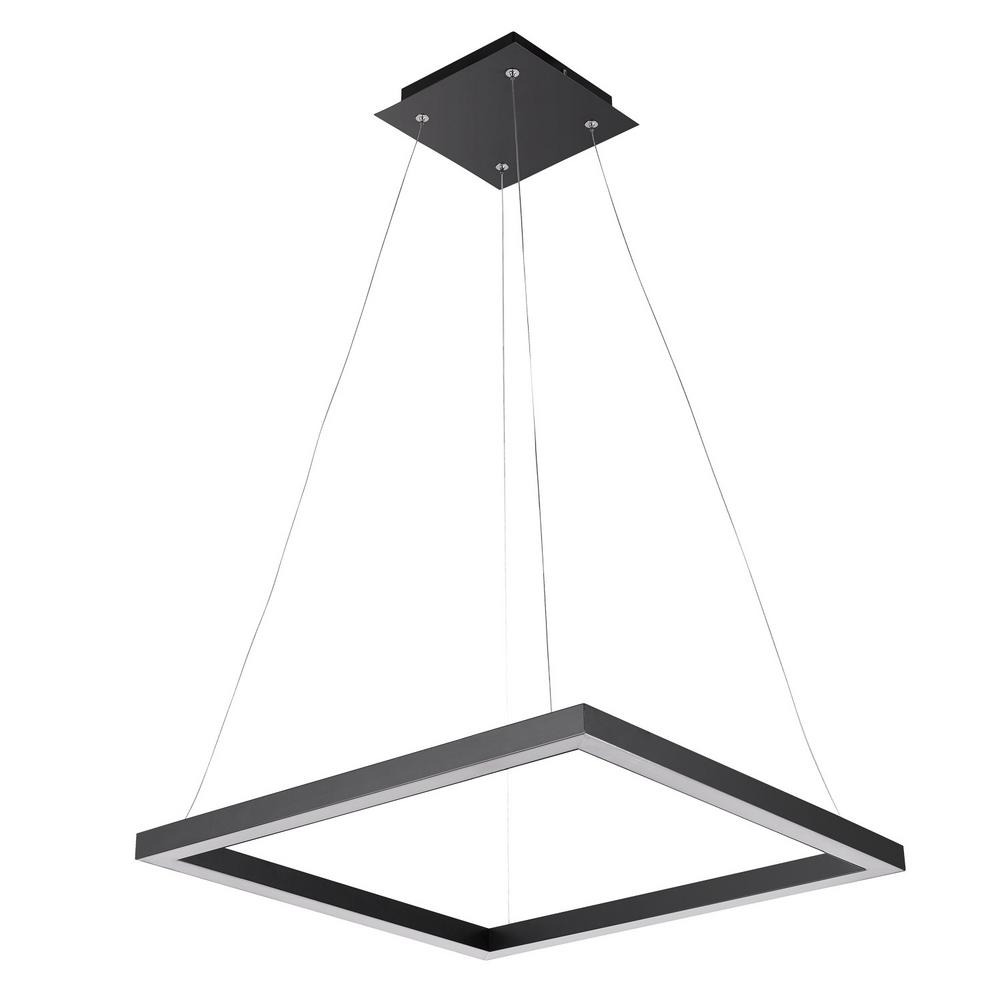 Globe Modern 30 Watt Matte Black Integrated Led Pendant