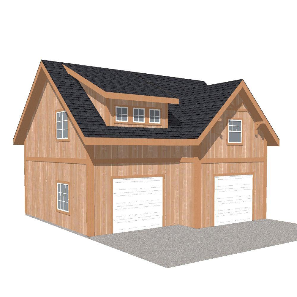 2 Car 30 Ft X 28 Ft Engineered Permit Ready Garage Kit With Loft Installation Not Included