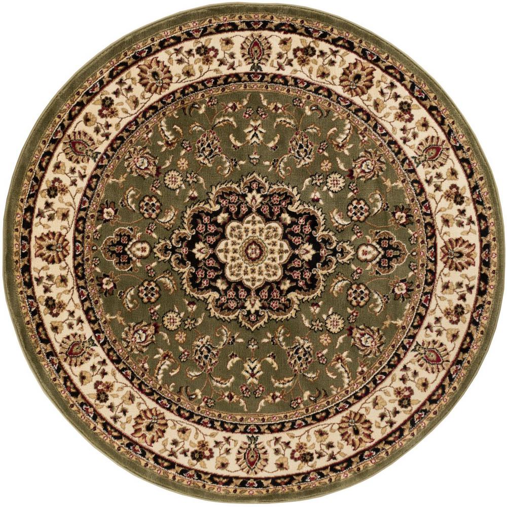 Well Woven Barclay Medallion Kashan Green 5 ft. x 7 ft. Oval Area Rug