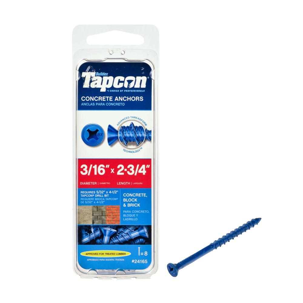 Tapcon 1/4 in. x 1-3/4 in. Phillips-Flat-Head Concrete Anchors (75 ...