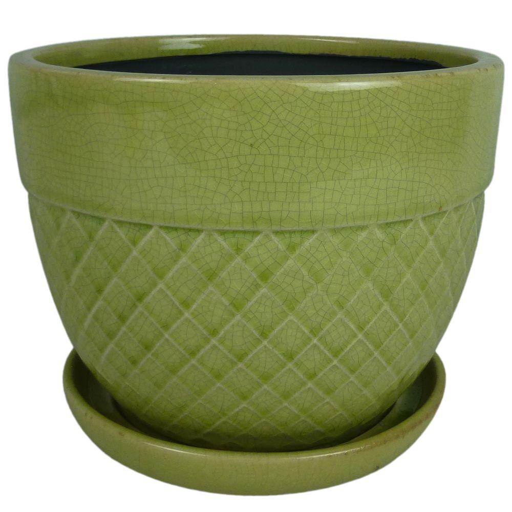 Trendspot 6 In Dia Green Ceramic Acorn Bell Planter Cr10732 06b Green Ceramic Acorn Bell Planter