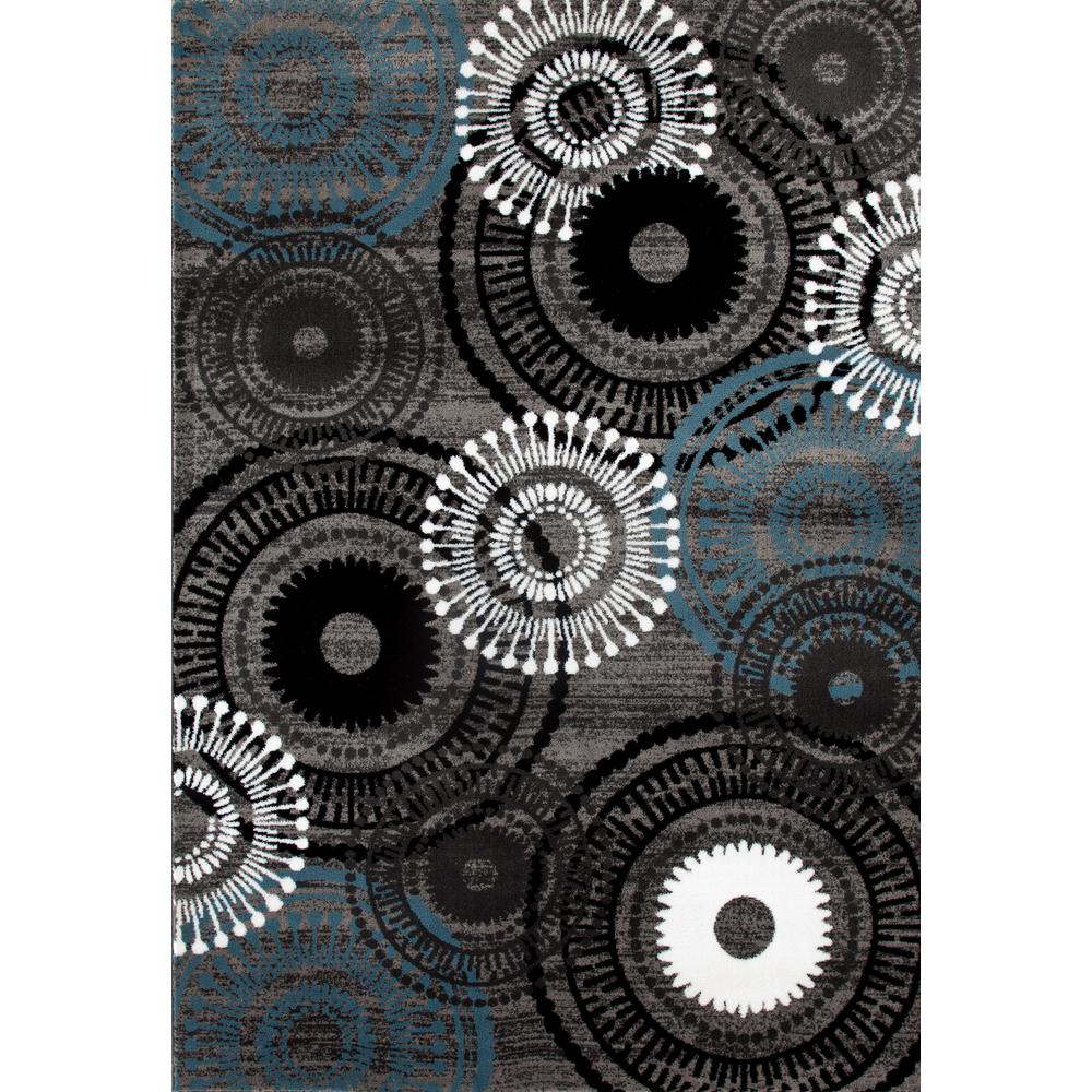 World Rug Gallery Contemporary Circles Blue Gray 6 Ft In X 9 World Rug Gallery Contemporary Circles