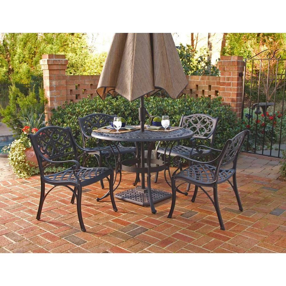 Home Styles Biscayne Black 5-Piece Patio Dining Set-5554-328 - The Home