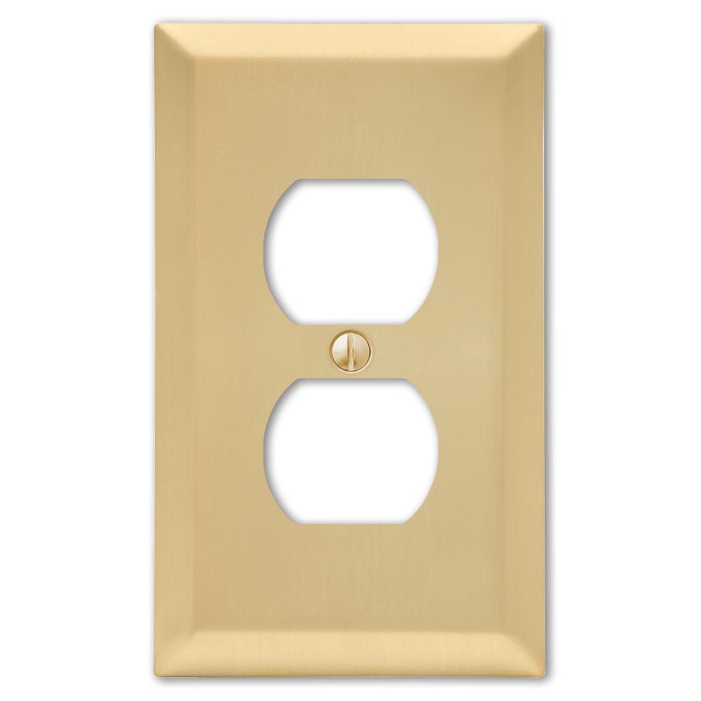 Amerelle Century 1 Duplex Wall Plate, Satin Brass163DSB The Home Depot