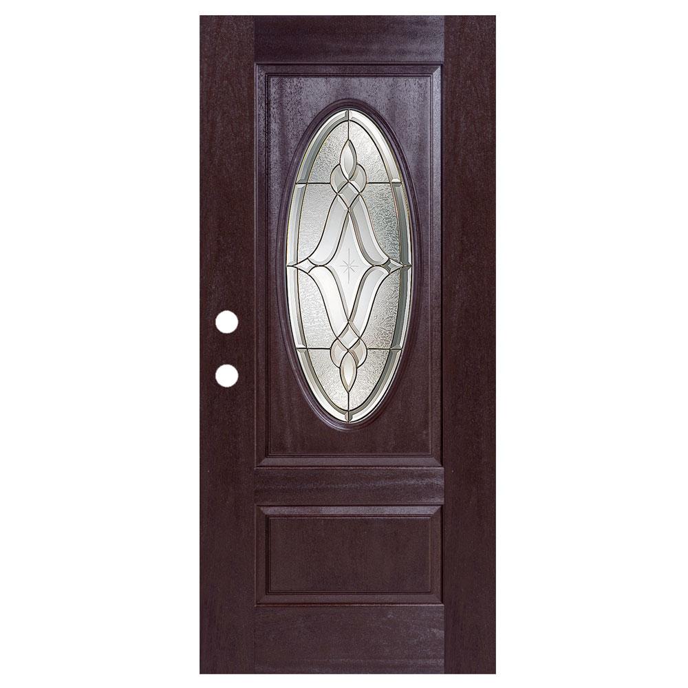 MP Doors 36 in. x 80 in. Dark Walnut RightHand Inswing Distinction