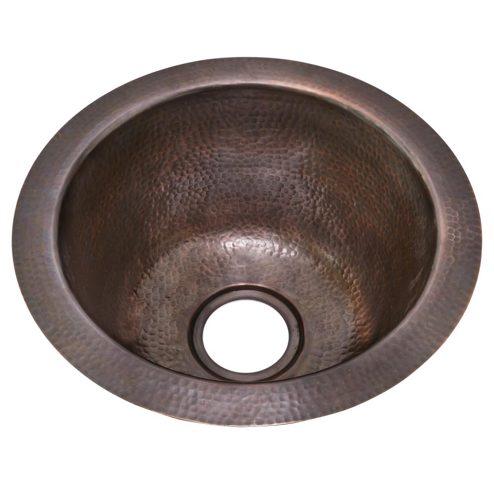 Houzer Hammerwerks Series Undermount Copper 16 In 0 Hole Bar Single Bowl Kitchen Sink