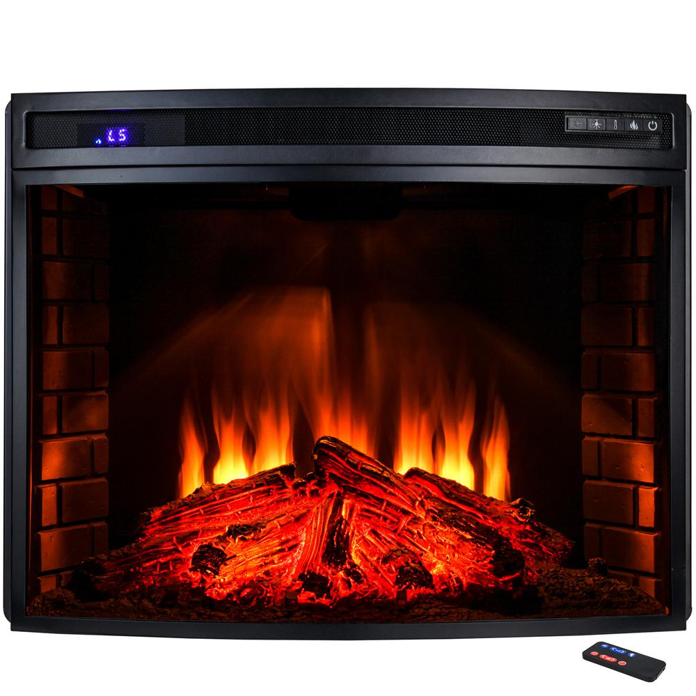 AKDY 33 in. Freestanding Electric Fireplace Insert Heater in Black with