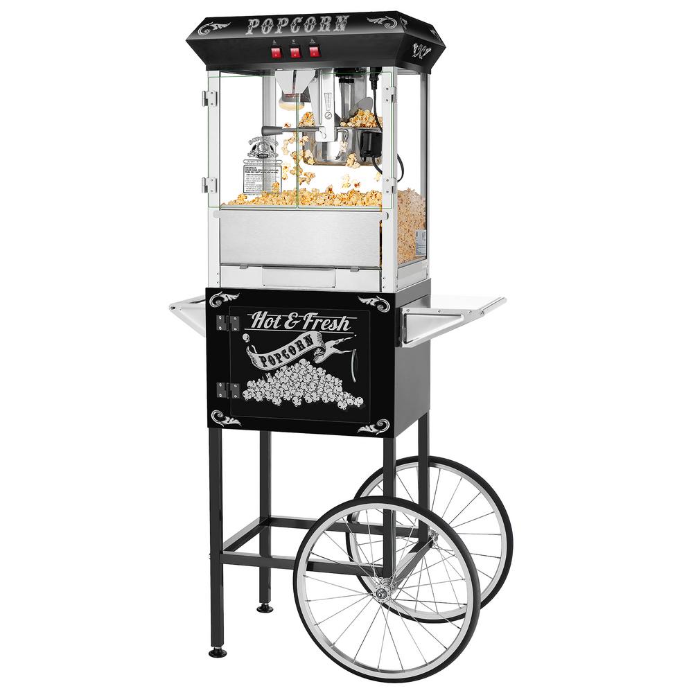 Superior Popcorn Company 8 oz. Hot and Fresh Black Popcorn Machine with ...