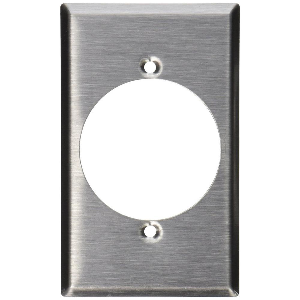 Leviton 1Gang Standard Size Stainless Steel Power Outlet Wall Plate