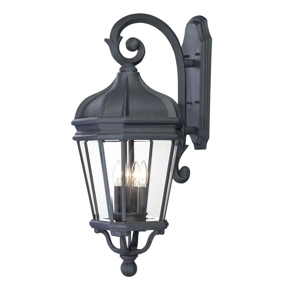 The Great Outdoors By Minka Lavery Harrison 4 Light Black Outdoor Wall Lantern Sconce The Great Outdoors By Minka Lavery Harrison 4 Light Black Outdoor Wall Lantern Sconce
