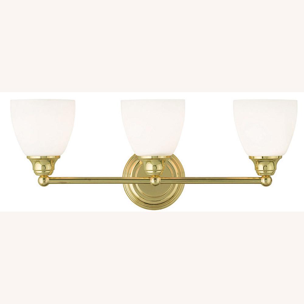 Livex Lighting Vanity The Home Depot Somerville 3 Light Polished Brass Bath