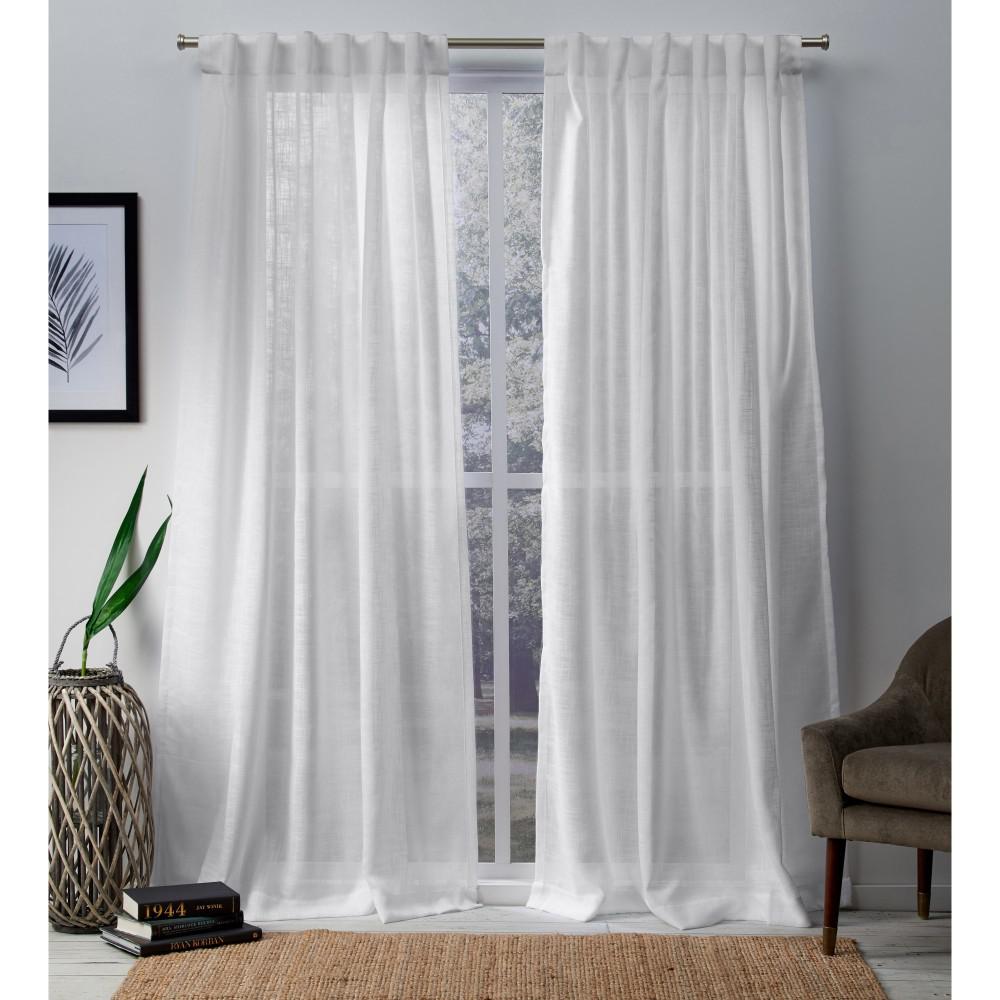 Bella 54 In W X 96 In L Sheer Hidden Tab Top Curtain Panel In
