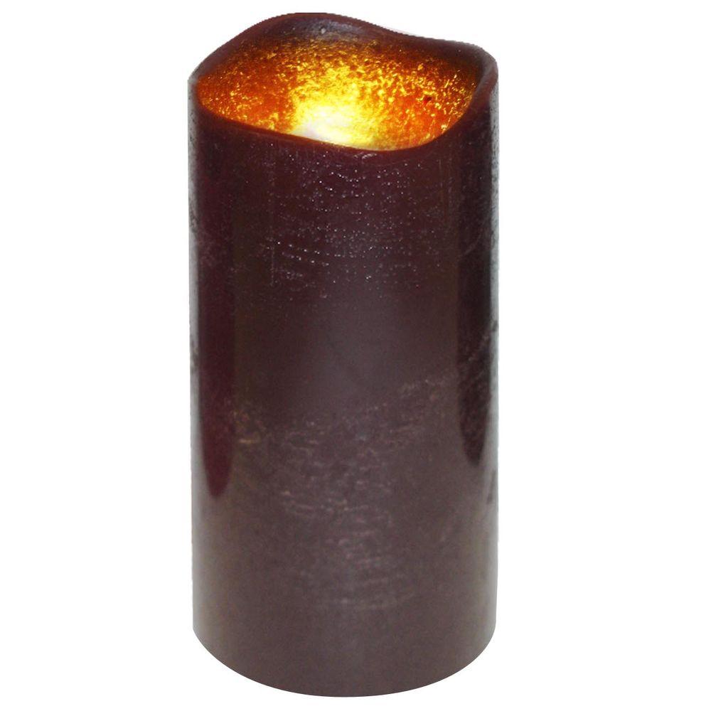 3 in. x 6 in. Flameless Lattice Dark Brown Candle4576900 The Home