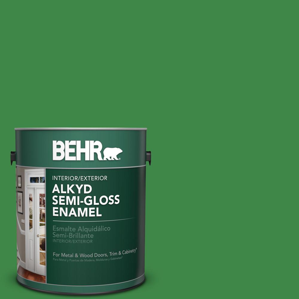 Greens Interior Paint Colors The Home Depot P400 7 Paradise Of Greenery Semi Gloss Enamel Alkyd Interior