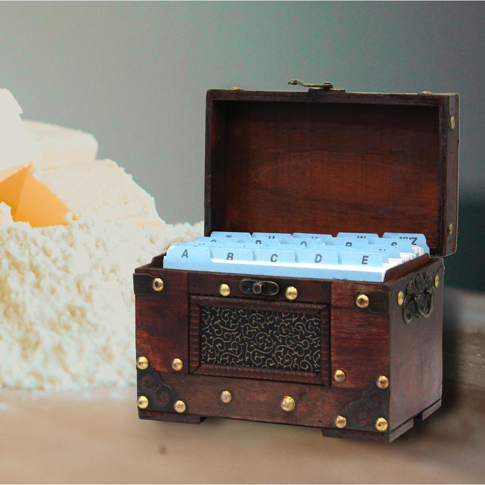 Vintiquewise 4 In X 6 Rustic Studded Index Recipe Card Box With Rustic Studded Index Recipe Card Box With