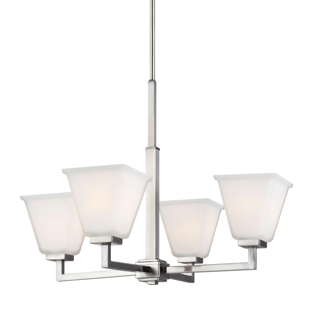 Sea Gull Lighting Ellis Harper 4 Light Brushed Nickel Chandelier