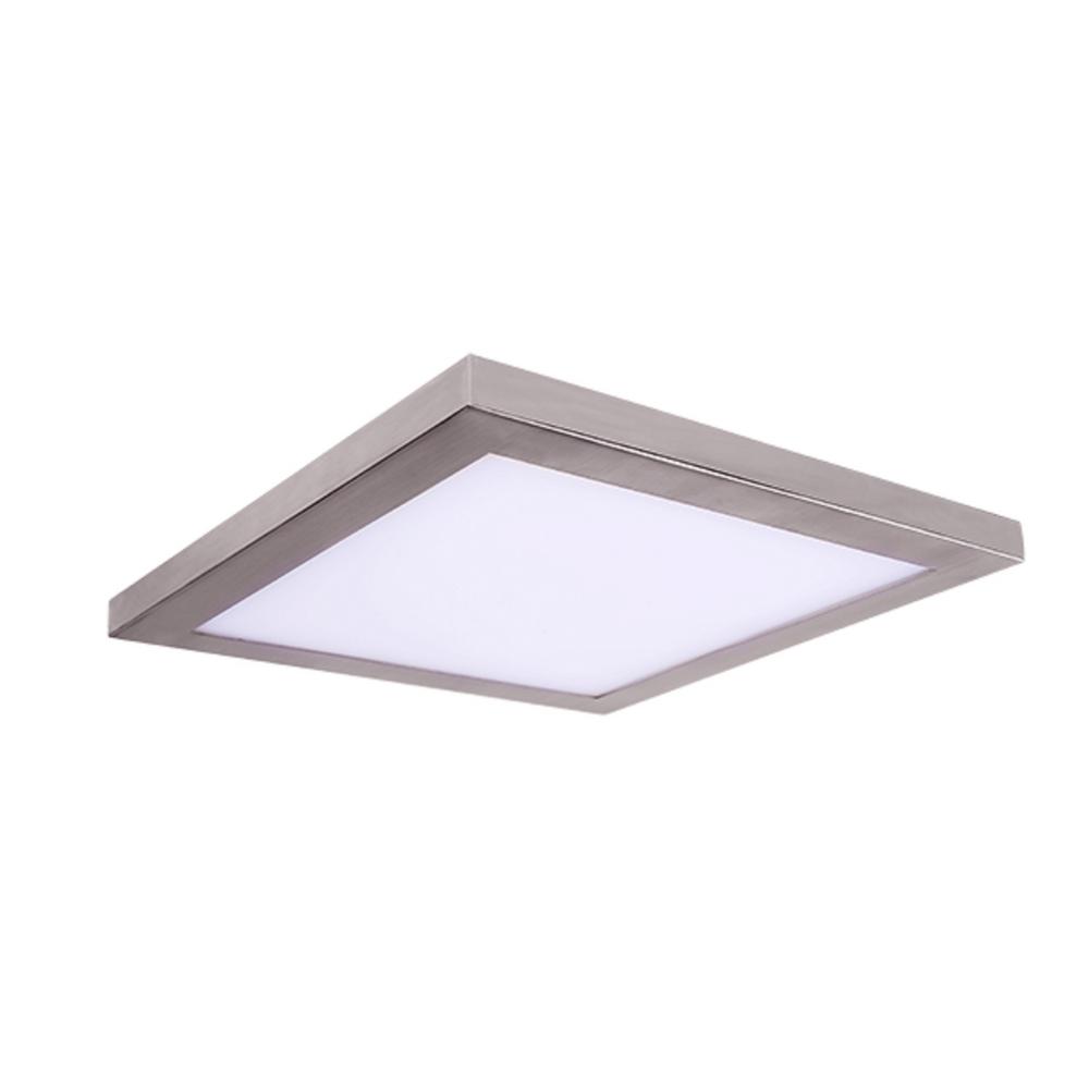 Square Recessed Lighting The Home Depot Square Slim Disk Length 10 In Nickel New Construction Recessed Integrated Led Trim