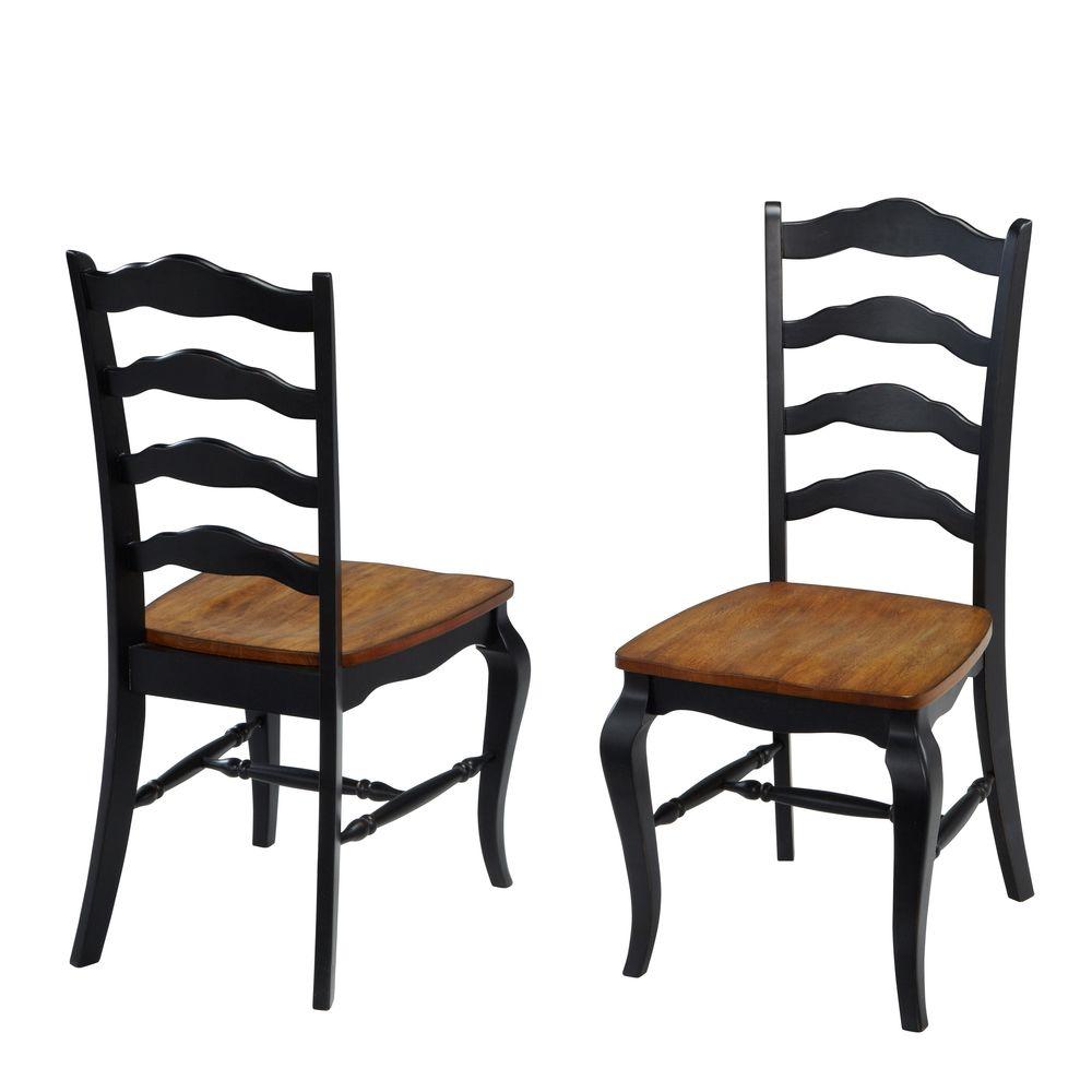 French Countryside Rubbed Black Oak Dining Chair Set Of 2 French Countryside Rubbed Black Oak Dining Chair Set Of 2
