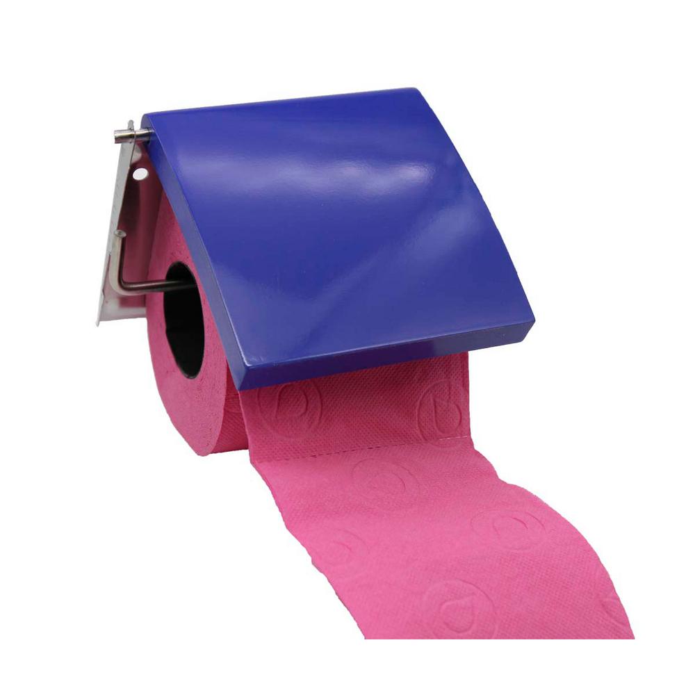 blue toilet roll holder