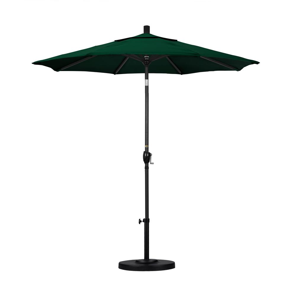 California Umbrella 7 1 2 Ft Aluminum Push Tilt Patio Market Umbrella In Hunter Green Olefin Gspt758302 F08 The Home Depot