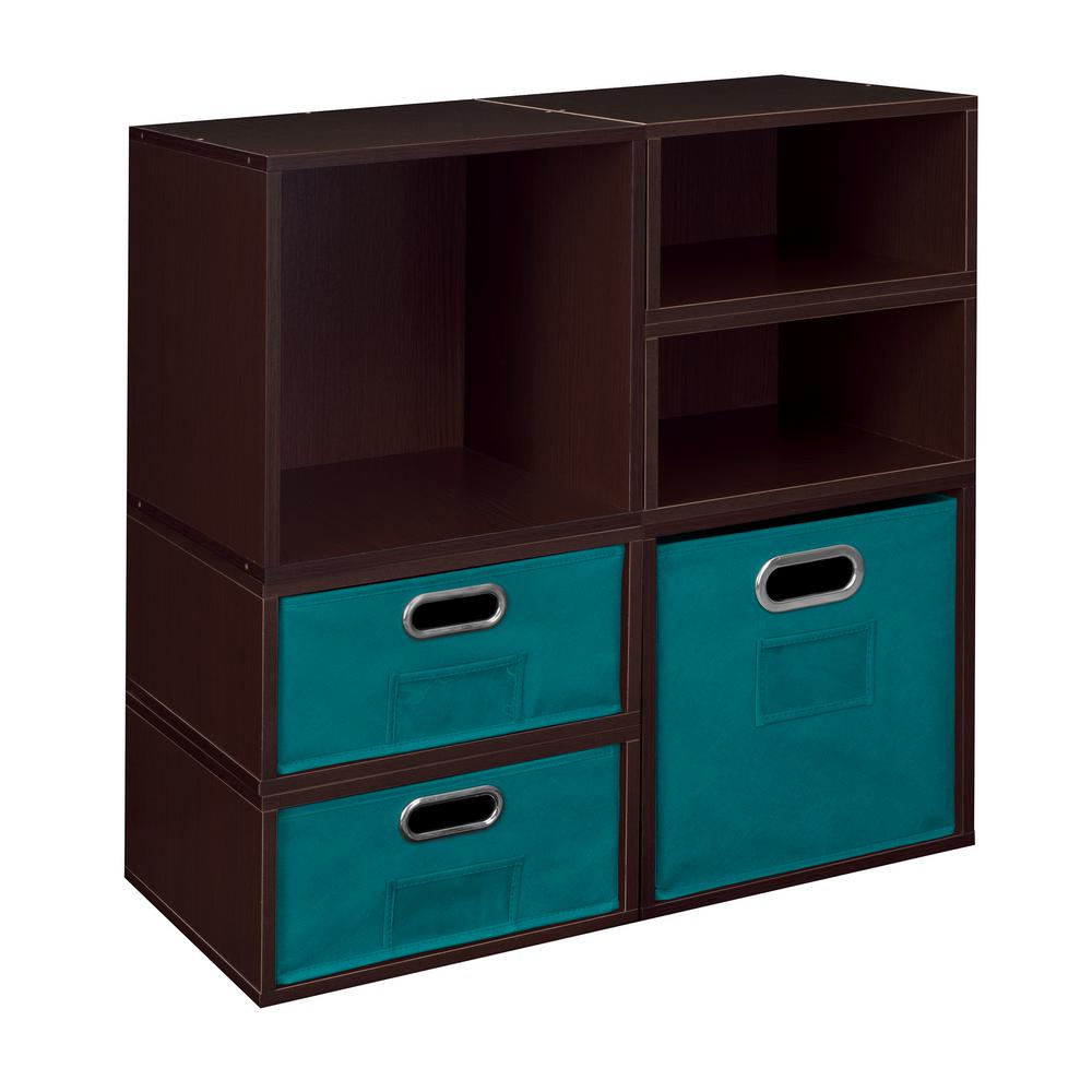 Regency Niche Cheer 26 in. x 26 in. Truffle/Teal Storage Set 2Cube/4