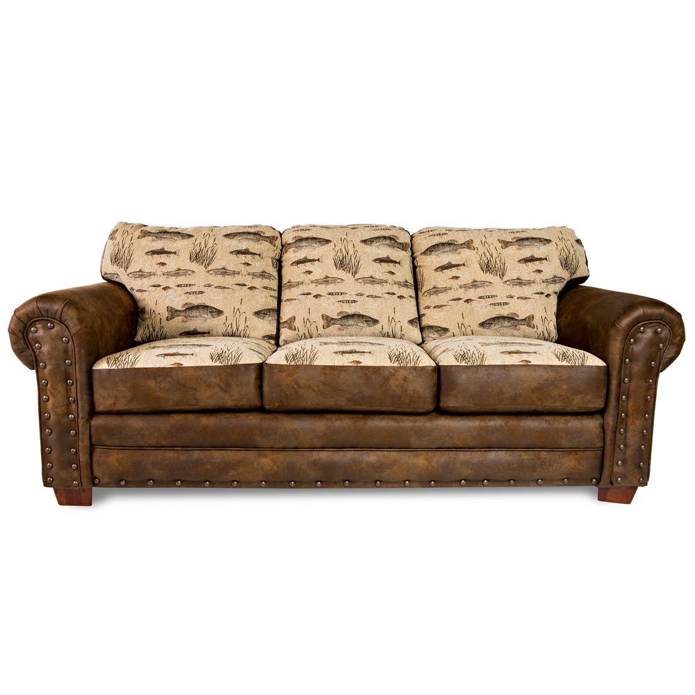 American Furniture Classics Angler S Cove Rustic Cabin Sofa With