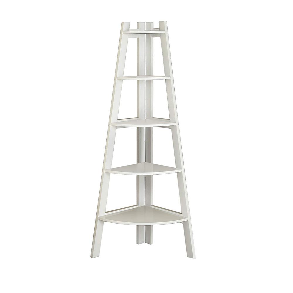 white shelf ladder