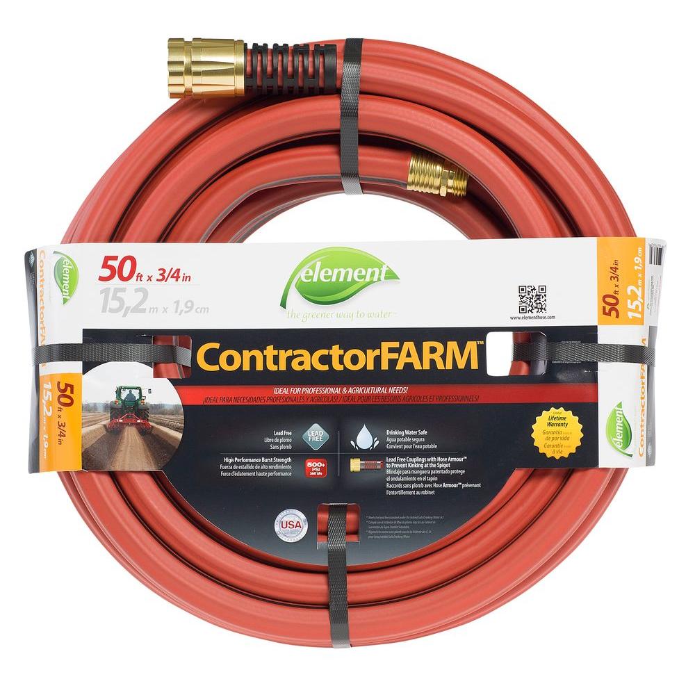 Element Contractor Farm 3/4 in. Dia x 50 ft. Lead Free Water Hose