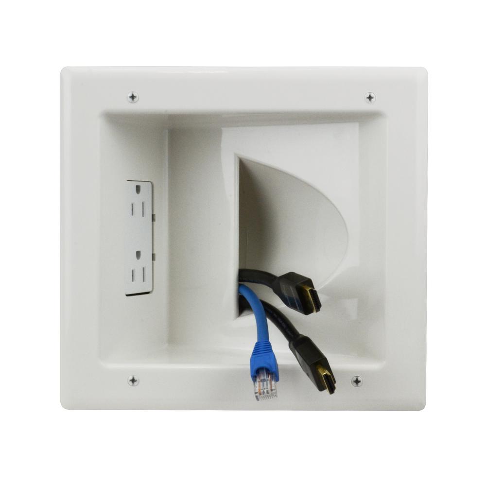Commercial Electric White 1 Gang Decorator Rocker Duplex Cable Pass Through Wall Plate Pack 5310 Wh The Home Depot - Wall Pass Through For Cables Commercial Electric White 1 Gang Decorator Rocker Duplex Cable Pass Through Wall Plate Pack 5310 Wh The Home Depot - Wall Pass Through For Cables