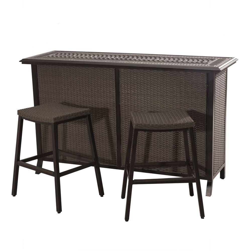 Sunjoy Tulsa 3Piece Patio Serving Bar Set110214002 The Home Depot