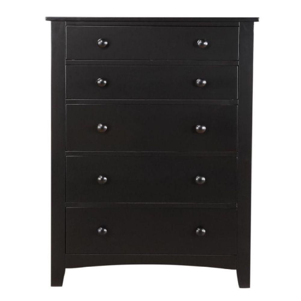 Benjara Black Wooden 5Drawer ChestBM171568 The Home Depot