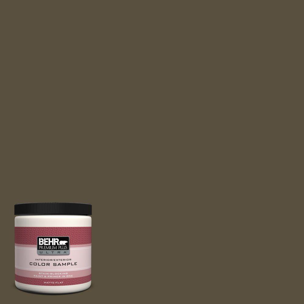 Behr Premium Plus Ultra 8 Oz S H 730 Eagle Rock Matte Interior Exterior Paint And Primer In One Sample