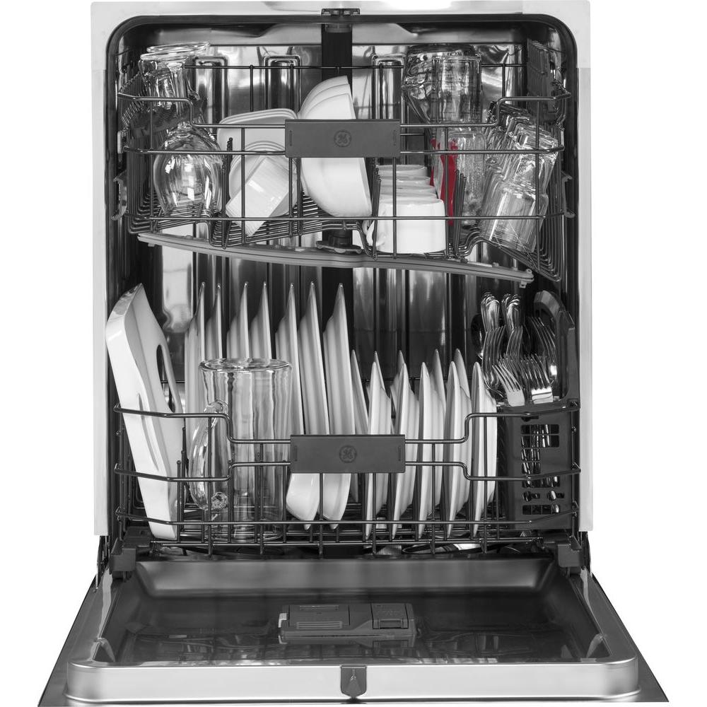Ge Front Control Dishwasher In Slate With Stainless Steel Tub And