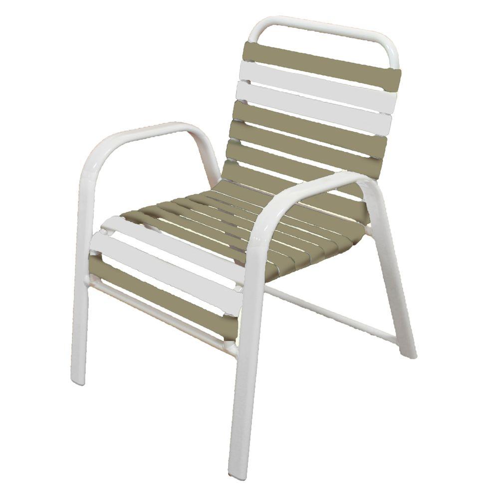 Vinyl Straps For Chairs Home Depot 3d House Drawing Marco Island White Commercial Grade Aluminum Vinyl Strap Outdoor Rh Homedepot Com Webbing For Patio Chairs Chaise Lounge