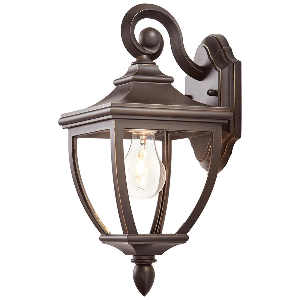 Classic 4 Up Hardware Included Incandescent Outdoor Wall 1 Light Oil Rubbed Bronze Outdoor 6 5 In Wall Mount Lantern With Clear