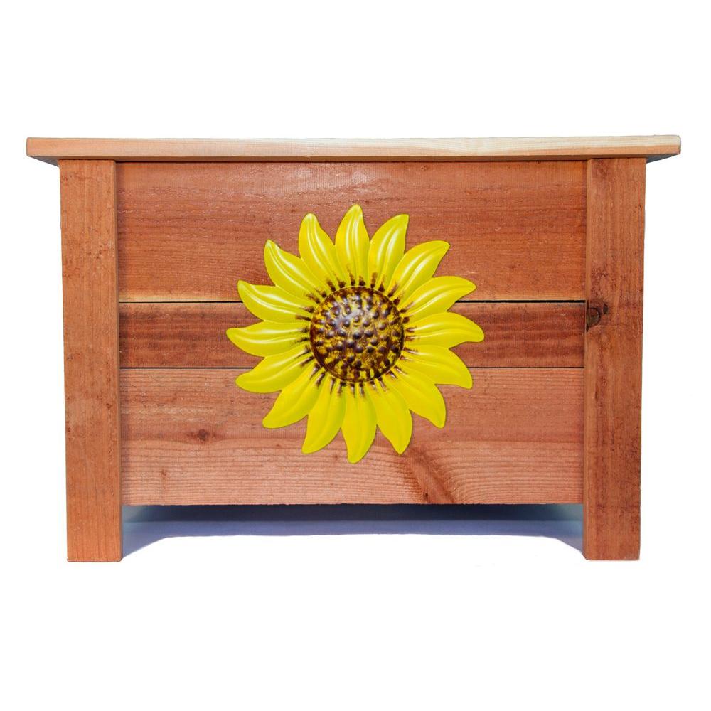 Hollis Wood Products 24 In X 24 In Redwood Planter With Painted Metal Sunflower Art 15008 The Home Depot,Nail Designs Pictures 2016