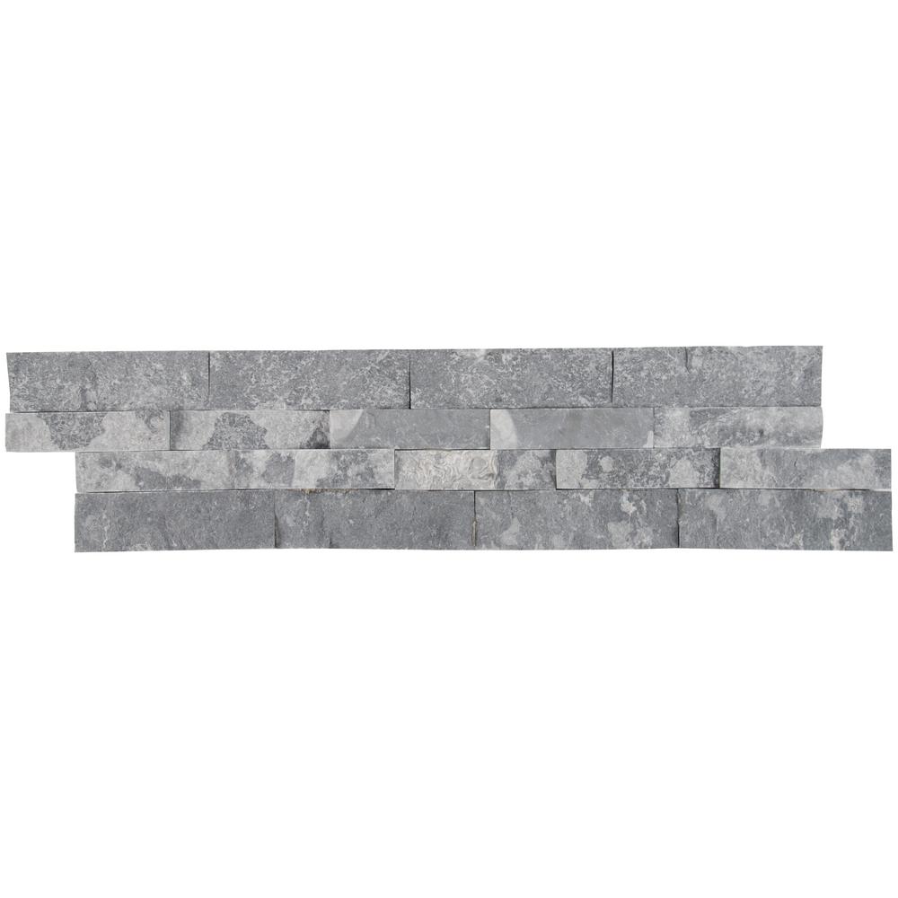 Msi Glacial Black Ledger Panel 6 In X 24 Natural Marble Wall