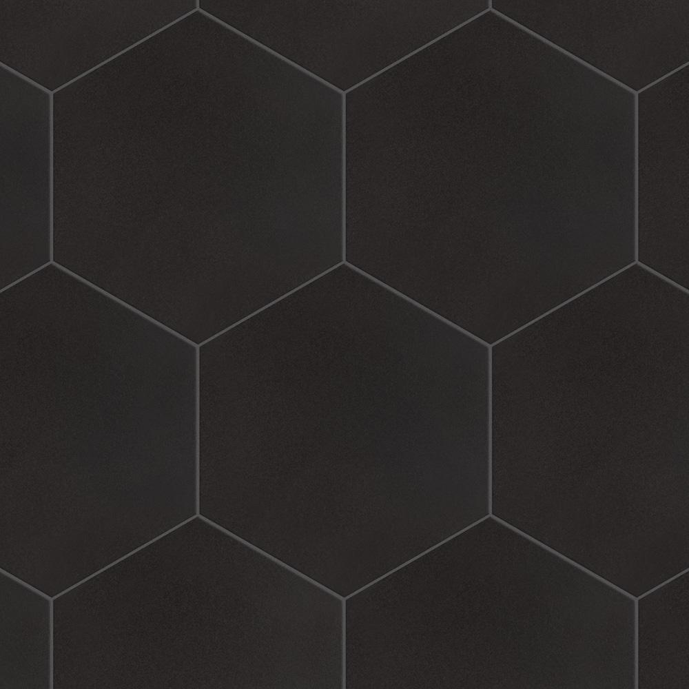 Merola Tile Textile Hex Black 8 5 8 In X 9 7 8 In Porcelain Floor And Wall Tile 11 56 Sq Ft Case 6671